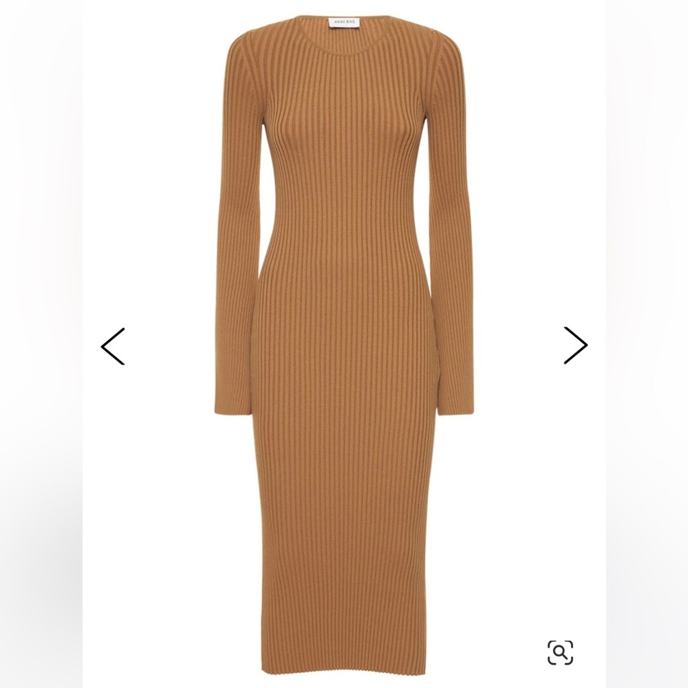Anine Bing Tan Rib Knit Midi dress - Picture 16 of 16